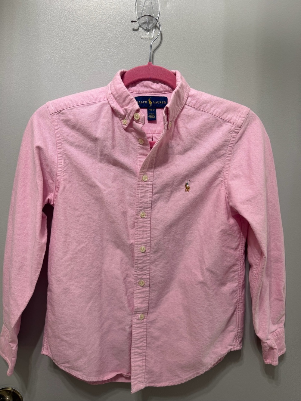 Polo Ralph Lauren Boys M 10-12 Shirt Bundle Blue Performance Polo & Pink Oxford